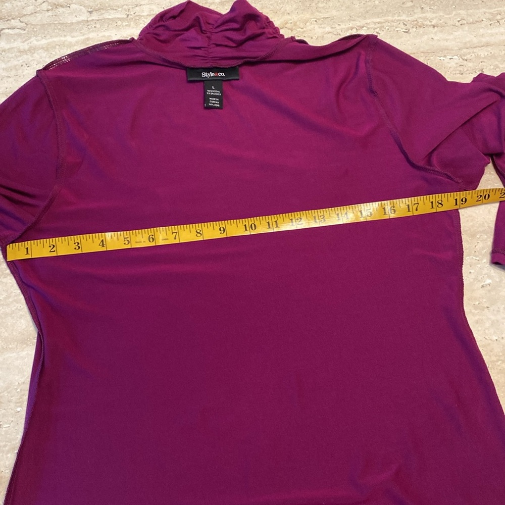 NWOT beautiful purple Style & Co. light turtleneck, see measurements in photos - Picture 6 of 9